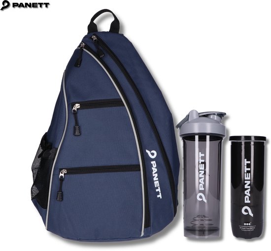 Panett Unisex Padeltas - Gratis Panett Drinkfles - Gratis 3 Panett padelballen - Tas voor meerdere Padelrackets en Ballen - Sport Rugzak voor Padellen - Heren en Dames - 30 L / Blauw