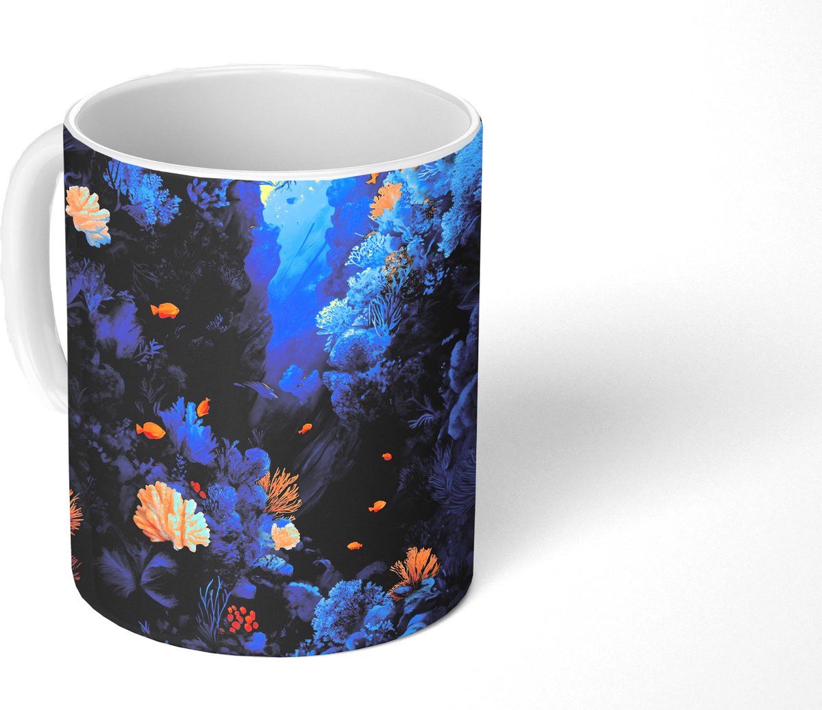 Mok - Koffiemok - Koraalrif - Vissen - Oceaan - Blauw - Mokken - 350 ML - Beker - Koffiemokken - Theemok
