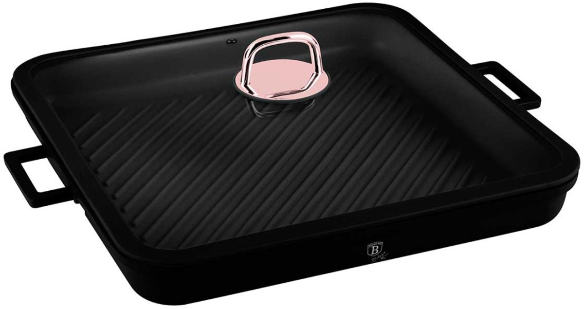 TITANIUM KOEKENPAN MET DEKSEL 34x34cm BERLINGER HAUS BH-7789 BLACK ROSE