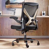 Bol.com TRALT Ergonomische Bureaustoel – Verstelbare Rugleuning & Lendensteun – Ademend Mesh – 360° Draaibaar – Zwart Goud – Com... aanbieding