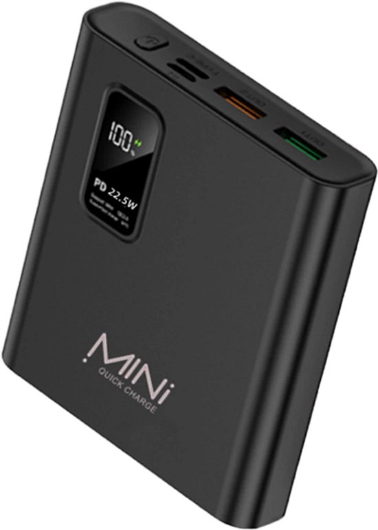 ISHIVA Mini Powerbank 10.000 mAh – 22.5W Snellader – Quick Charge 3.0