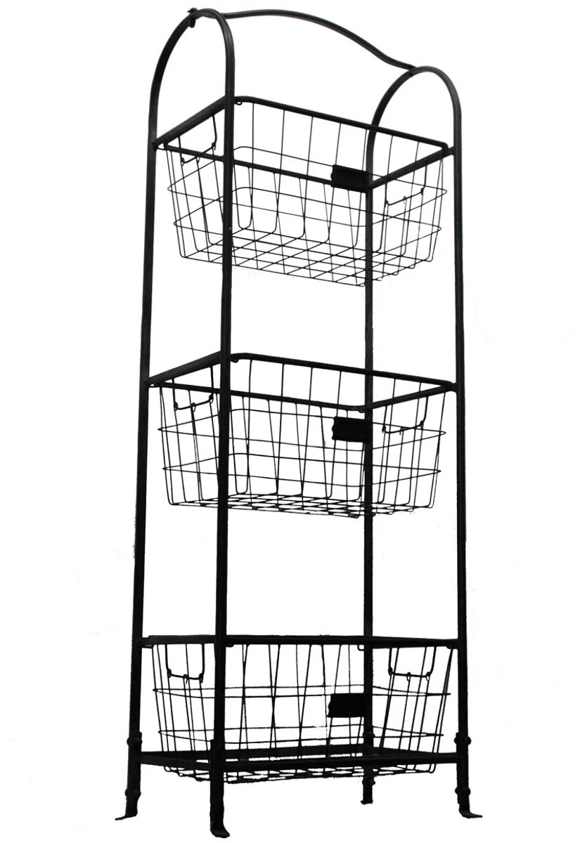 Display rek 3 manden zwart 40x23x113cm