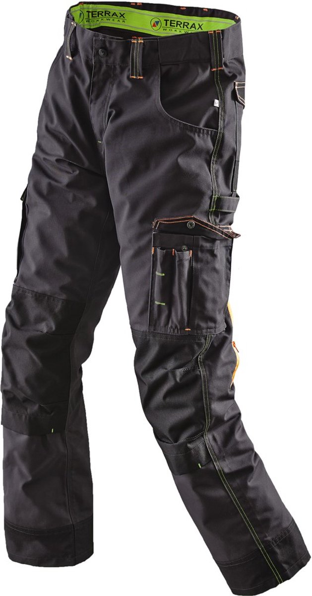 Terrax Workwear Bundhose Schwarz/Limette-60