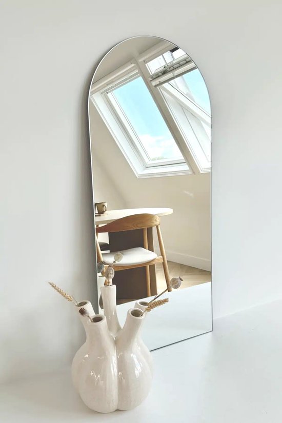 Nordic Style® Boogspiegel 100x45cm - Scandinavische Spiegels - Halfrond - Zonder lijst - Randloos - Frameloos - Wandspiegel - Badkamerspiegel - Gangspiegel - Wand - Gang - Badkamer - Boog - Half Rond Ronde - Woonkamer - Wand - Muurspiegel - Muur