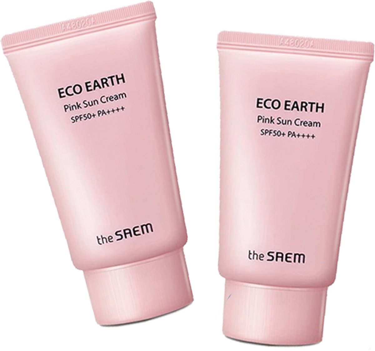 The Saem Eco Earth Pink Zonnebrandcrème SPF50+ PA++++ - Gezichtszonnebrand voor Gevoelige Huid - Kalmerende Koreaanse Zonnecrème - Zonder Witte Waas - 2 x 50g
