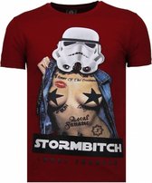 Stormbitch - Rhinestone T-shirt - Bordeaux