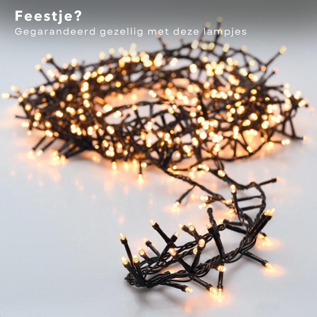 Cheqo® Kerstboomverlichting - Micro Clusterverlichting - Kerstlampjes - Led Verlichting - Kerstverlichting voor Binnen en Buiten - 560 LED's - 11 Meter - Extra Warm Wit - 8 Functies + Geheugen – foto 2