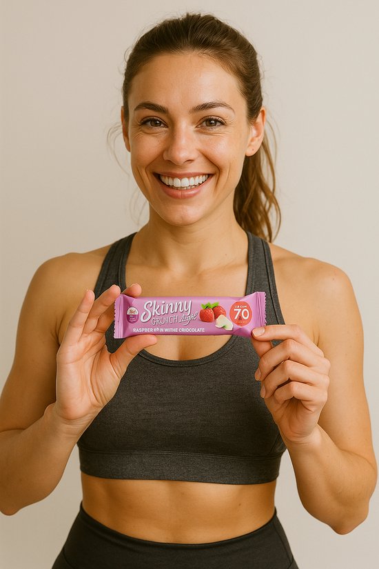 Low Calorie Skinny Crunch Mueslireep - Raspberry & White Choc ...