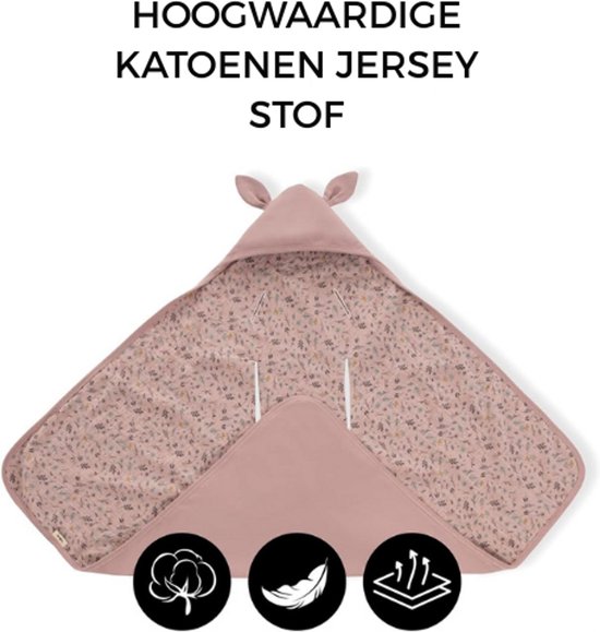 Baby Wikkeldeken Snuggle N Dream - Katoenen Omslagdoek Voor Autostoel En Kinderwagen - Geschikt Voor 3 En 5-Puntsgordel - Wasbaar Op 40 Graden - Bambi Rose — afbeelding 3