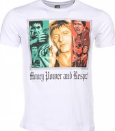 T-shirt - Scarface Money Power Respect Print - Wit