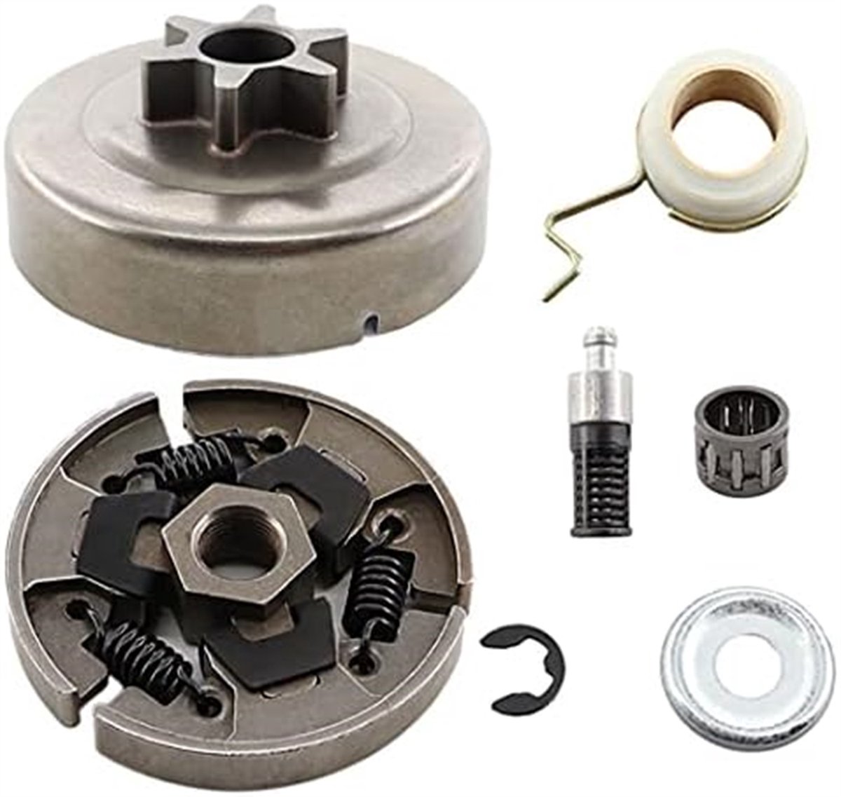 Geschikt voor 3/8' 6 tanden koppeling trommel met koppeling montage kit voor Stihl MS171 MS181 MS211 MS171C MS181C MS211C kettingzaag Vervangt 1139 160 2000