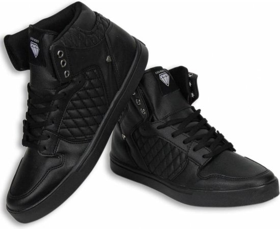 Heren Schoenen - Heren Sneaker High - Jailor Full Black Pu