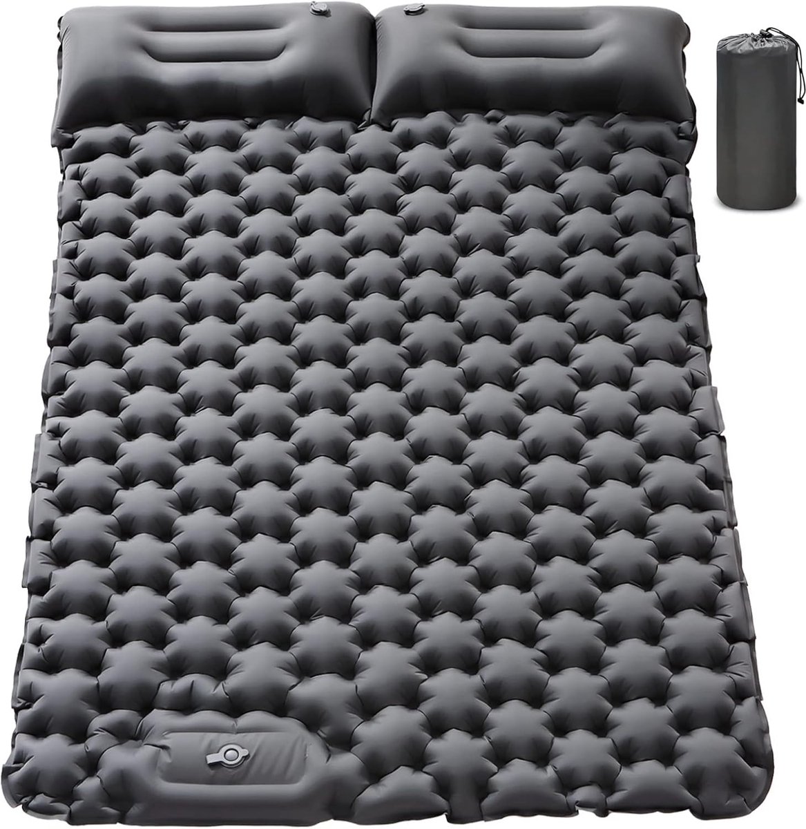 Ultradikke opblaasbare slaapmat voor 2 personen met ingebouwde voetpomp - Perfect voor kamperen, backpacken en wandelen