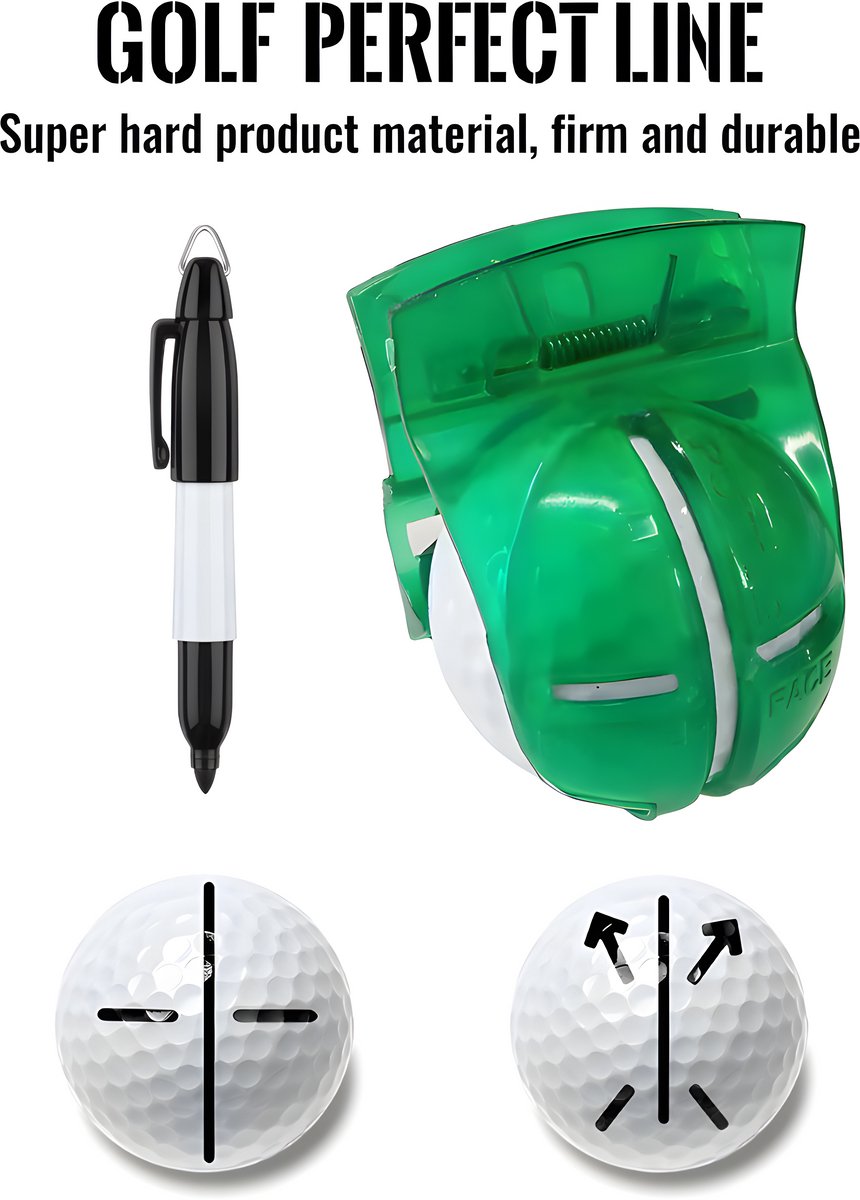Stripe golfbal marker, golfmarker stift, lijnmarker voor golf putting