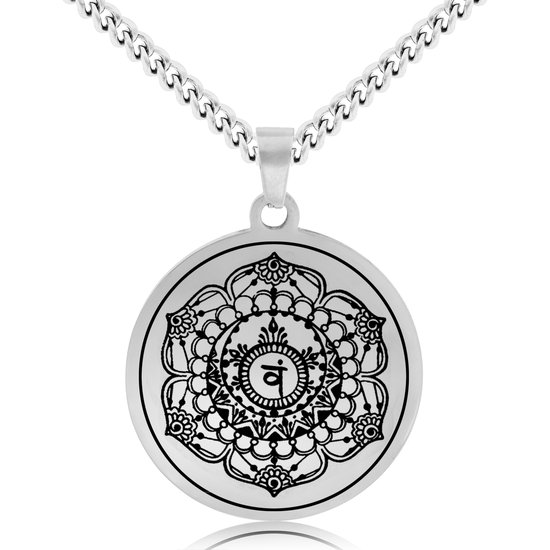 Heiligbeen Chakra (Svadhisthana) Ketting - Zilverkleurig Talisman - Roestvrij Staal - Spiritueel Cadeau - Pax Amare