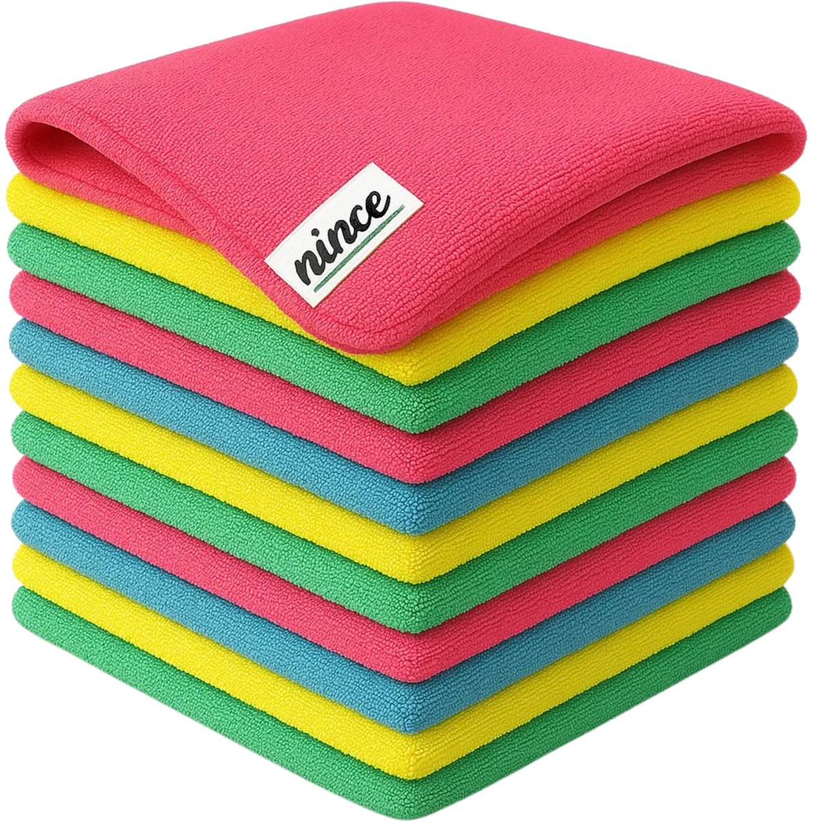 Goedkoopste Nince Microvezeldoekjes - Set van 12 - Schoonmaakdoekjes 30x30 - Reinigingsdoekjes - Vaatdoekjes - Schoonmaak / Auto