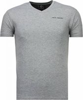 Basic Exclusieve V Neck - T-Shirt - Grijs