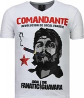 Che Guevara Comandante - Rhinestone T-shirt - Wit