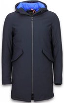 Warren Webber Winterjassen - Heren Winterjas Lang - Parka Basic - Blauw - L