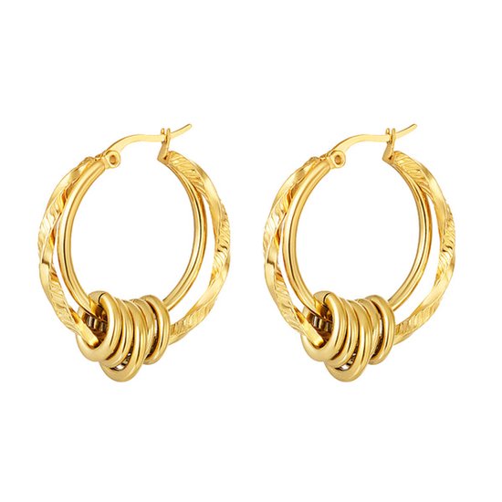 Boucles d'oreilles Bijoutheek double torsadées en or