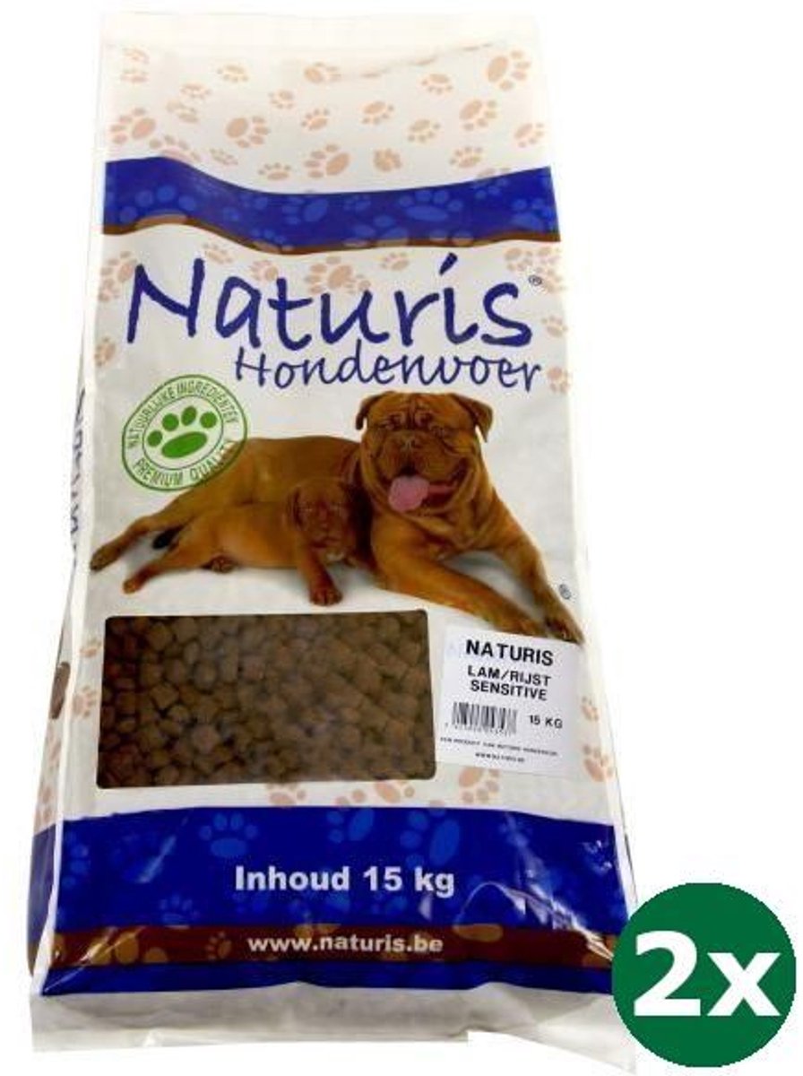Naturis 2x15 kg Naturis brok lam / rijst sensitive hondenvoer