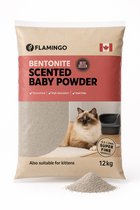 Litière pour chat Flamingo Bentonite avec poudre pour bébé 12 kg