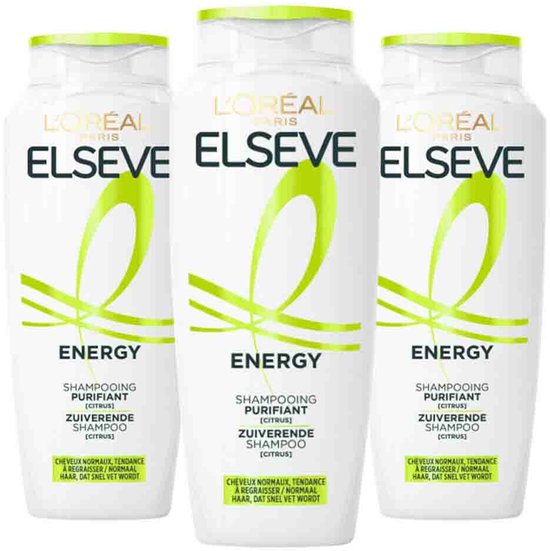 L'Oréal Elseve Energy Shampoo - 3 x 250 ml - Voordeelverpakking