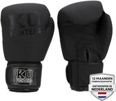KO Fighters - (Kick) Bokshandschoenen - Vega Leer - Zwart