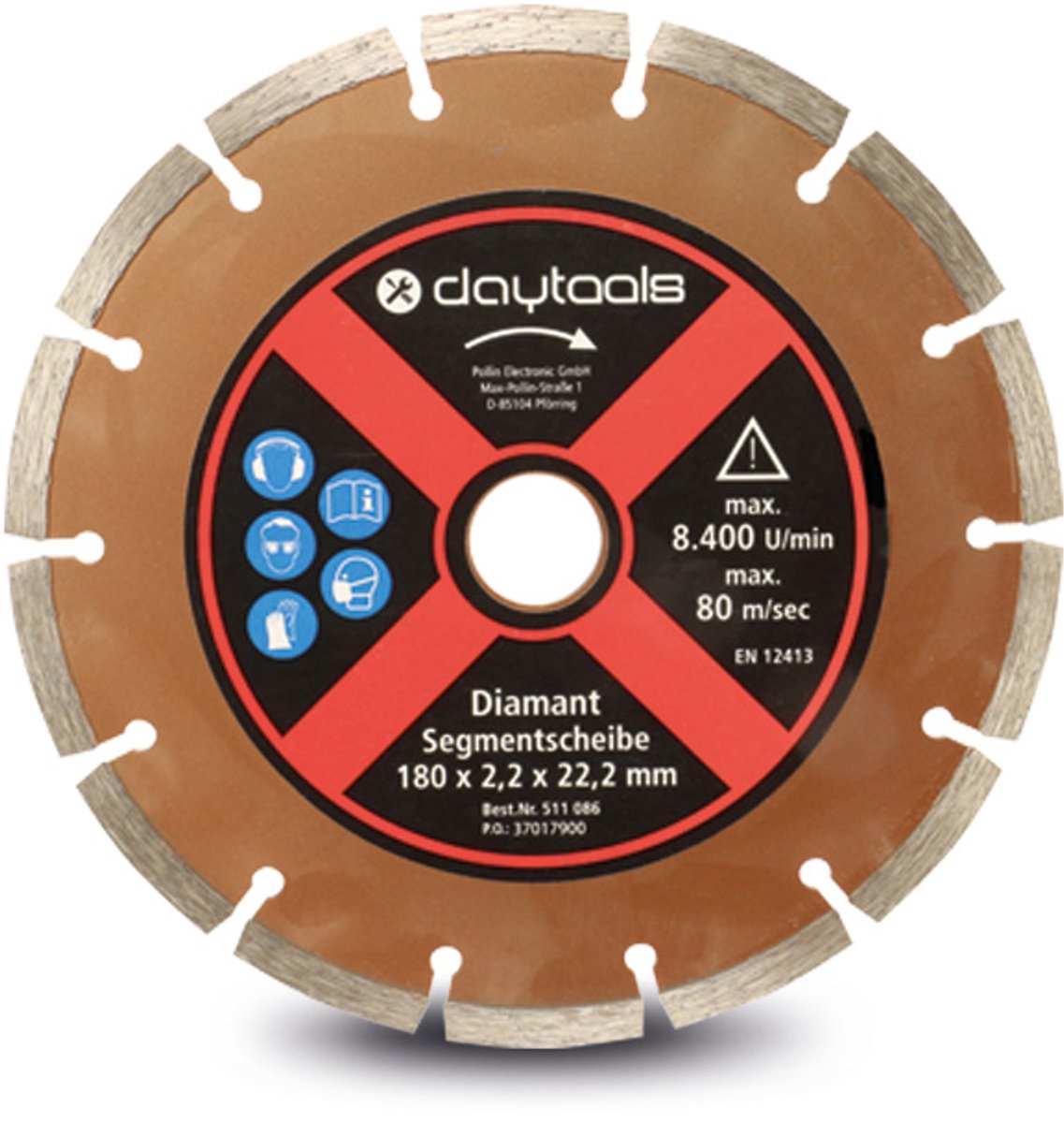 DAYTOOLS Diamant-afkortschijf, 180 mm