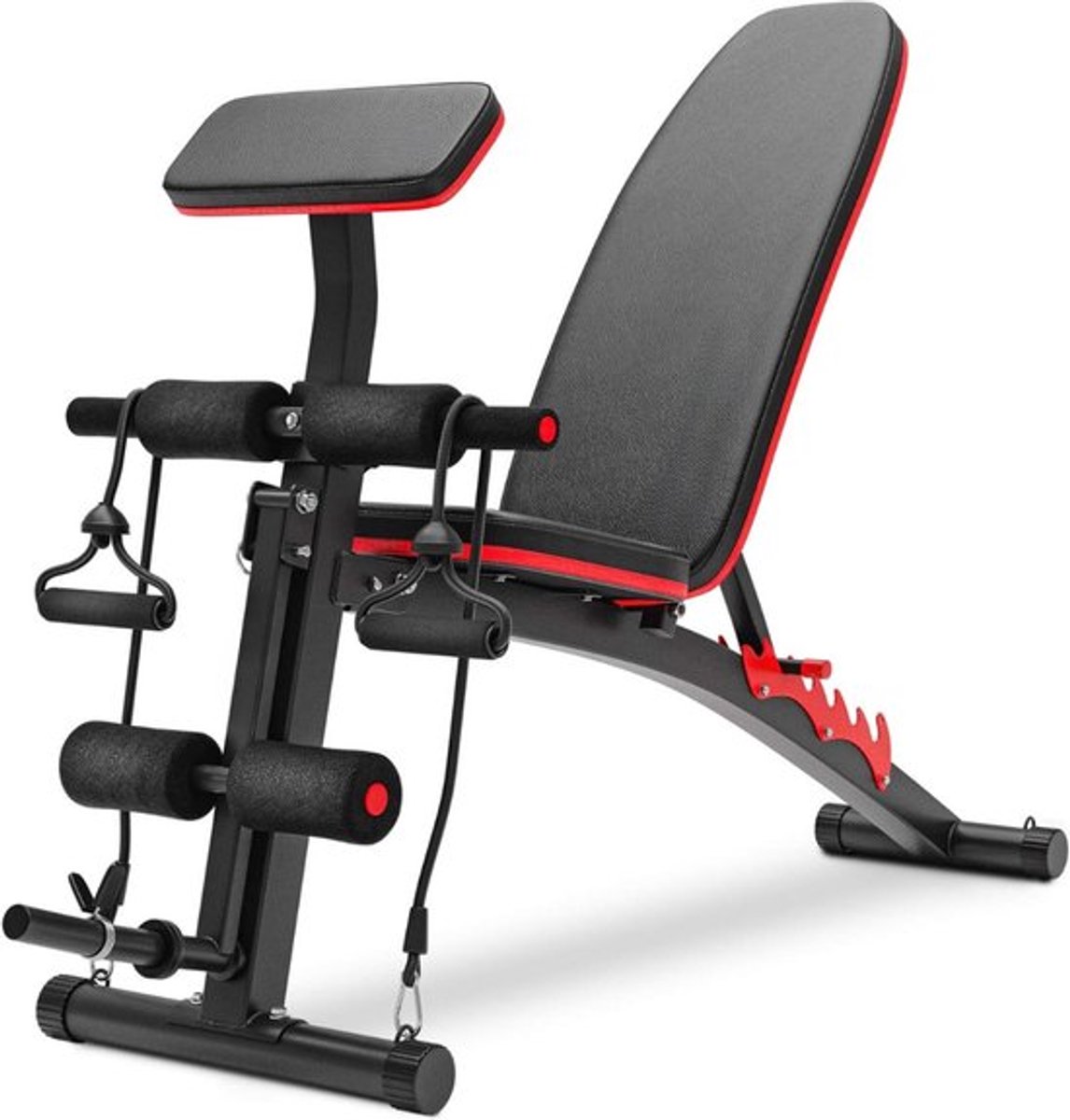 Thuys – Bench Fitness – Bench Press – Halterbank – Verstelbaar – Professioneel Design – Multifunctioneel – Zwart/Rood