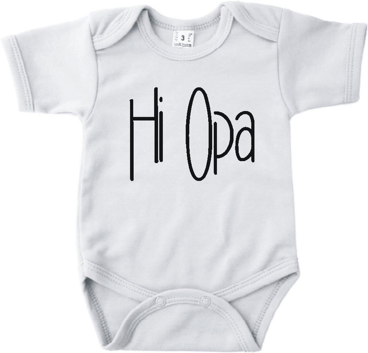 Baby romper met tekst zwangerschap aankondiging | Hi Opa | wit |korte mouw | maat 56 cadeautje zwangerschap aankondiging bekendmaking | Cadeautje 100% katoen.