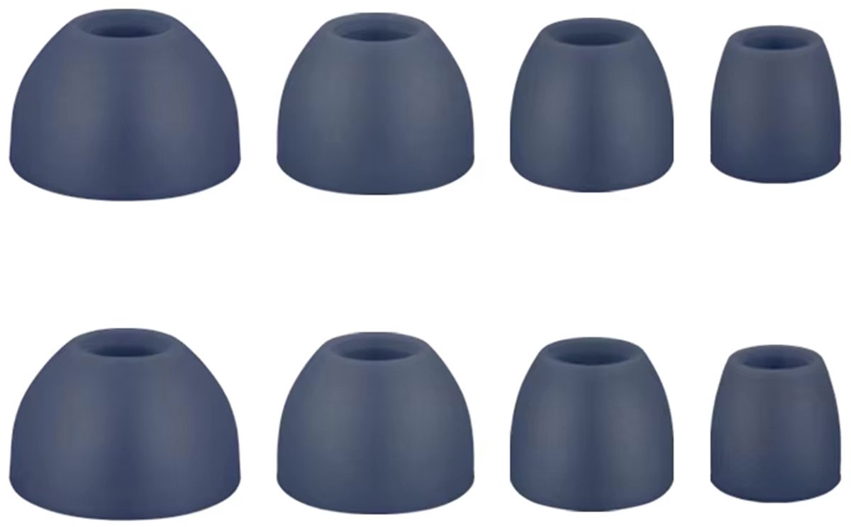 Ibley ComfortFit Siliconen oortips voor B&O Beoplay H3/H5/E4/E6/E8/EQ Donkerblauw - Siliconen Earplug - S/M/L/XL formaat - 4 paar - 4 maten - Beoplay H3/H5/E4/E6/E8/EQ oortips