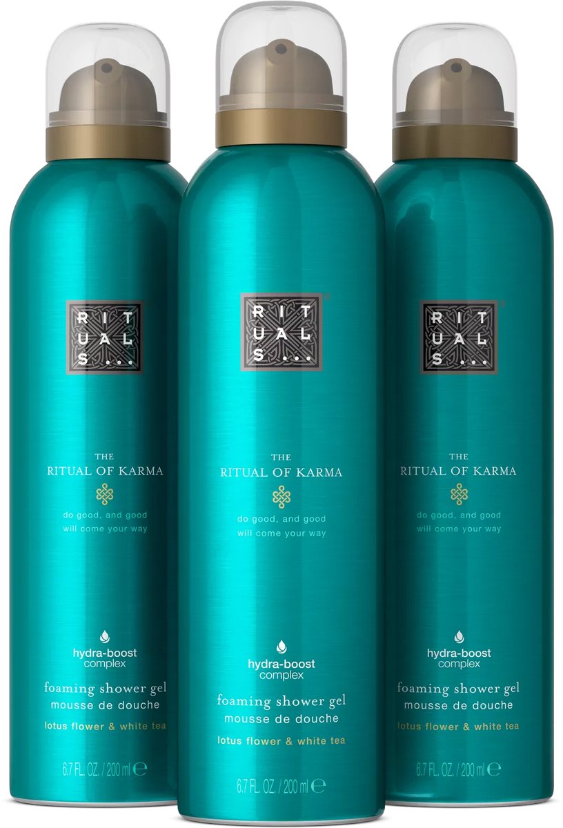 Rituals - 3 x Ritual of Karma Foaming Gel - 3 x 200 ml = 600 ml Duocheschuim 3 x 200 ml