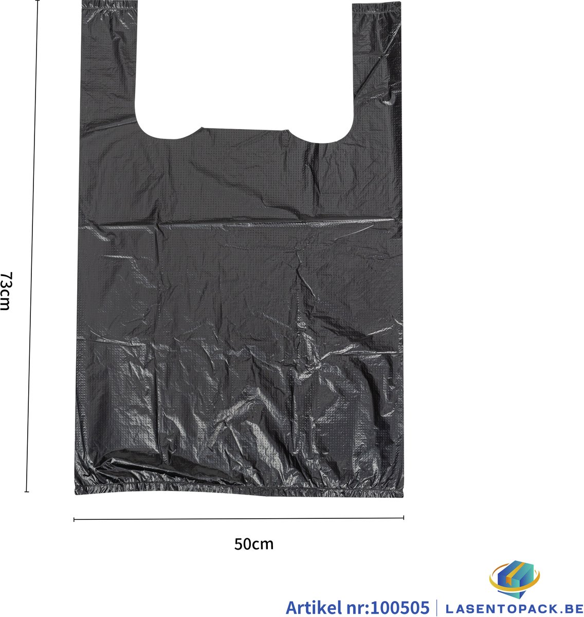 Hemddraagtassen Hemdtasjes Draagtassen Winkelzakken 50cm x 73cm 100 STUKS Kleur Zwart Hemd tasje