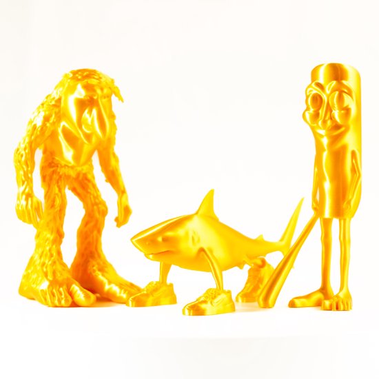 Ensemble de Figurines en or rare italien Brainrot - Tralalero Tralala + Brr Brr Patapim + Tung Tung Tung Sahur - Figurine Meme Figure