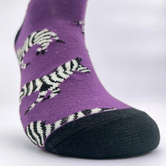Tous les pieds | Zebra Chaussettes Violettes | Savane, Safari | Taille 39- 44