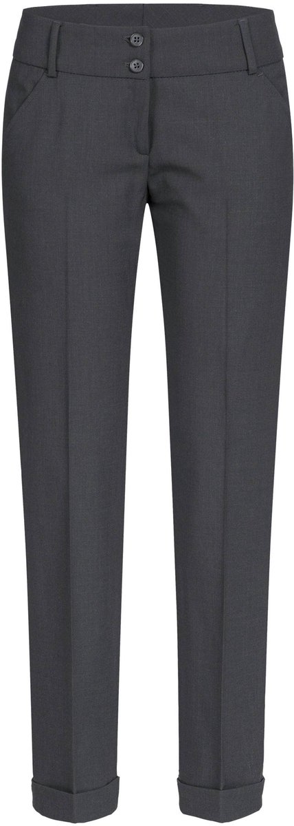 GREIFF Dames pantalon PREMIUM slim fit | maat 38 | Antraciet donker