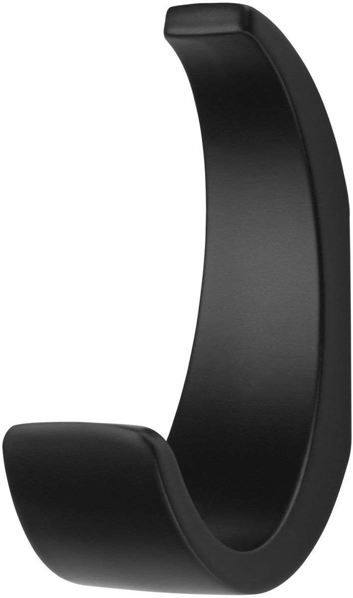SOTECH Kapstokhaak VETRINO Hoogte: 69 x Breedte: 24 mm mat zwart, moderne kapstokhaak van gegoten zink, stabiele wandhaak, zelfs voor zware handdoeken