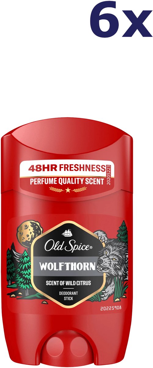 6x Old Spice Wolfthorn anti-transpirant stick 50 ml deodorant
