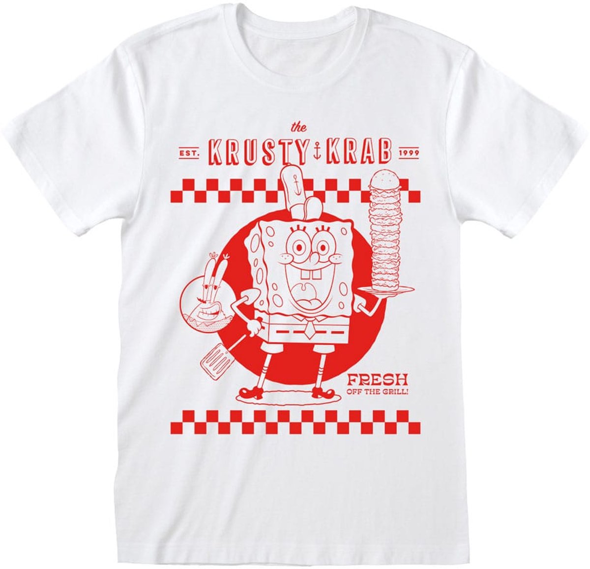 Heroes Inc SpongeBob Squarepants T-Shirt Krusty Krab White Size S T-shirts