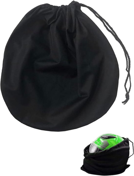enxingo Motorhelmtas met trekkoord, 2 stuks, waterdichte en draagbare rugzak voor motorhelm, fiets, skiën, fitness, zwart