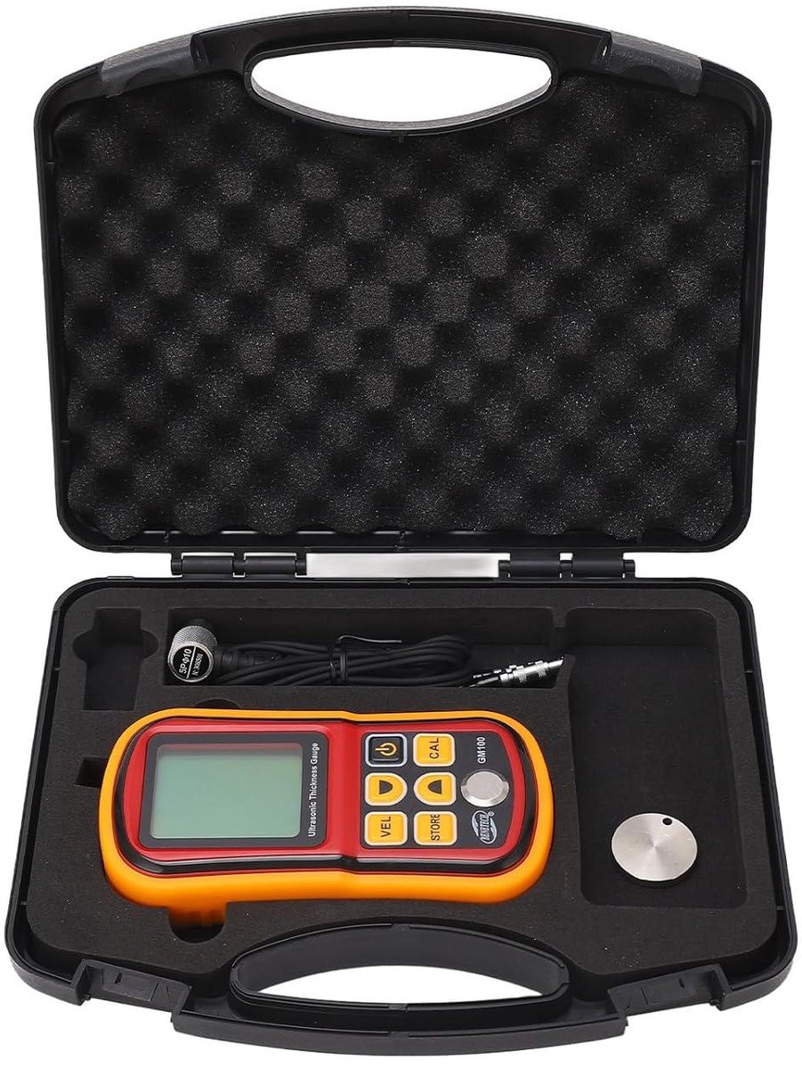 Digitale Ultrasone Diktemeter, 1.2-300mm Handbediende het Meetapparaat LCD van de Deklaagdiktemeter Staal Breedte het Testen Monitor
