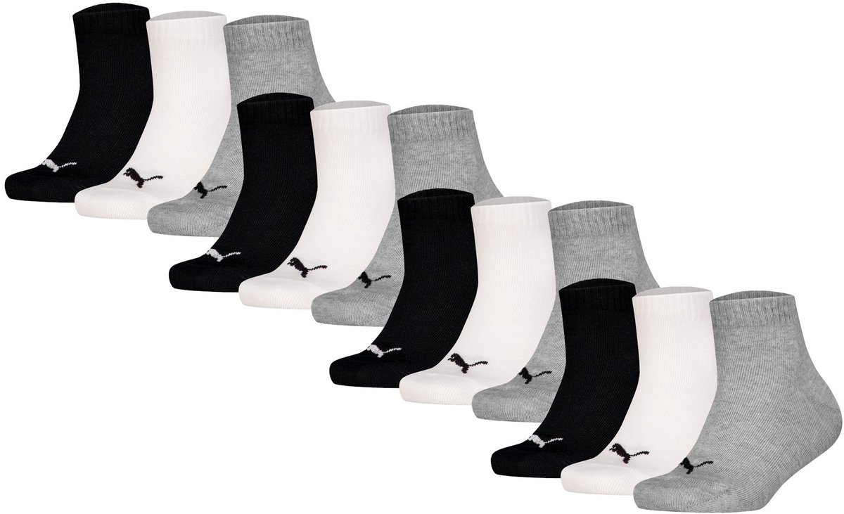 Puma Sokken Plain Quarter 12P Verpakking van 12 Zwart