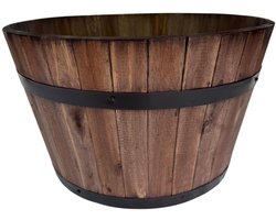 Plantenbak van Bruin Acaciahout – 46x28 cm – FSC-gecertificeerd – Grote Houten Kuip voor Binnen en Buiten