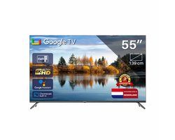 TEEVIEW TV50QUG 50 inch 4K UHD Google TV | Frameless Design | Smart TV | 3xHDMI 2x USB | Ci+ | Triple Tuner DVB-T/T2/S/S2/C | in Eindhoven geassembleerd