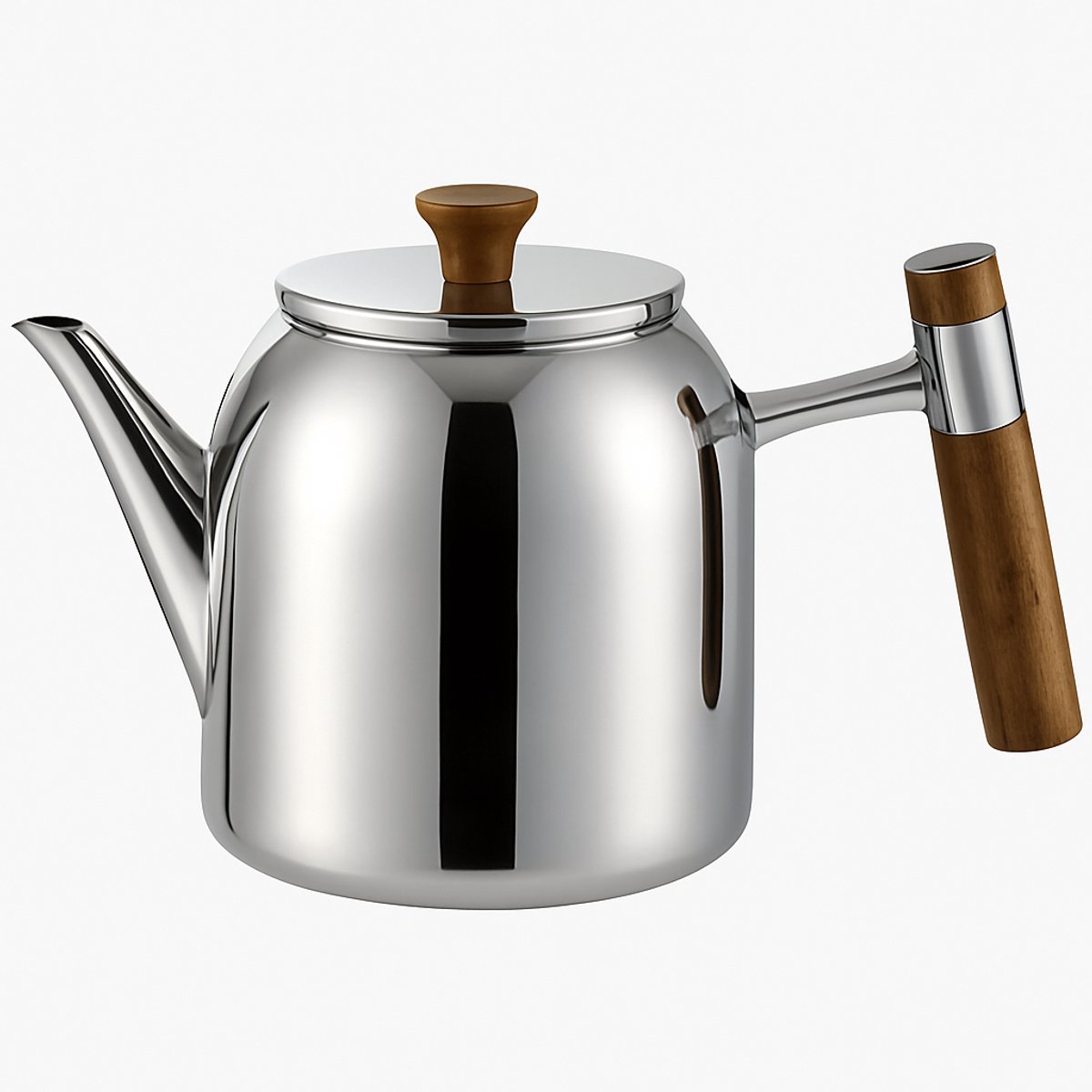 Kadirelli Theepot met Houten Handvat - 1.2L - RVS - Zilver - Inductie