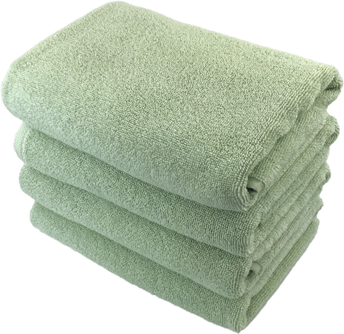 Biologische Handdoekenset - 50x100cm - 4 Stuks - 100% Katoen - GOTS & Vegan - Hotelkwaliteit - Lichtgroen - De Linde Home