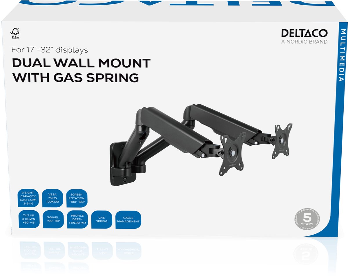Deltaco ARM-0361 - Monitor Arm - 17-32 inch thumbnail 6