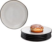 Set de 6 assiettes à gâteau Reactive Glaze Dark Ciment pour 6 personnes en grès - 24321914
