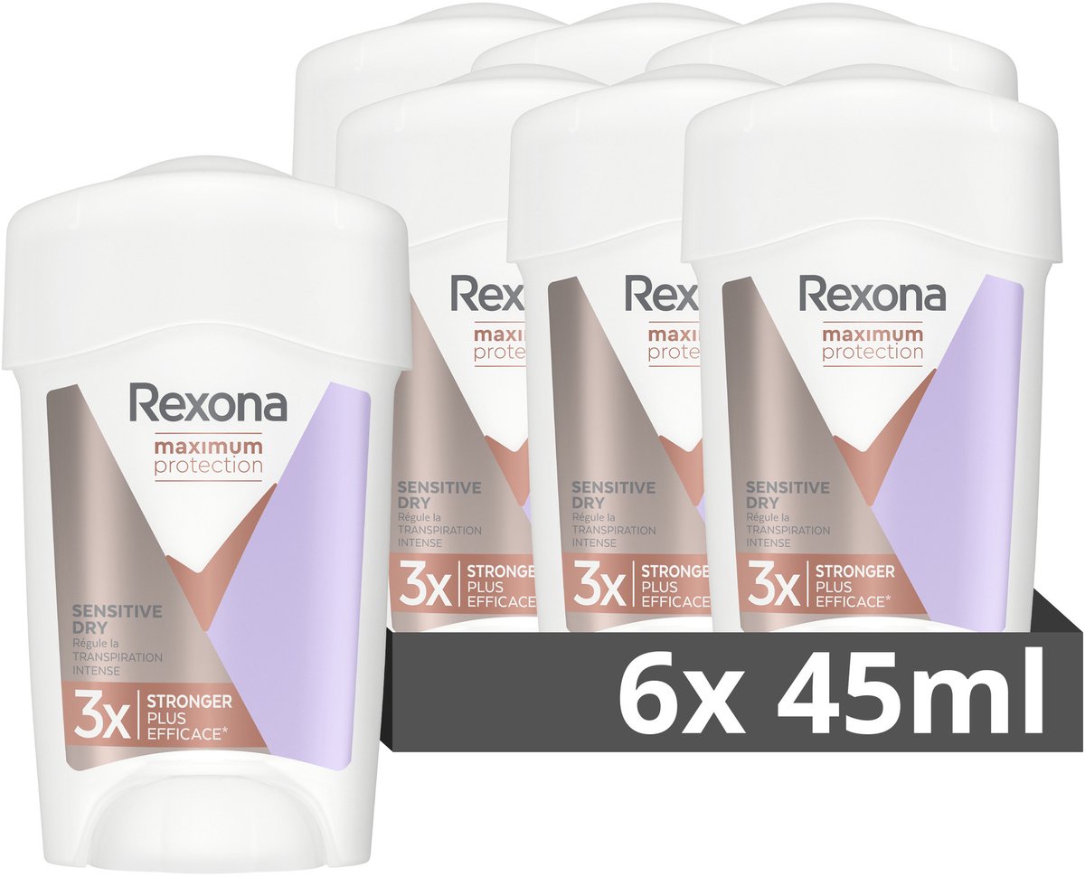 Goedkoopste Rexona Women Maximum Protection Anti-transpirant Stick - Sensitive Dry - met Defence Technologie - 6 x 45 ml